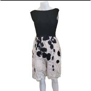 Vintage Joseph Magnin floral shadows a line dress 50s 60s poor condition knee le